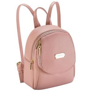 Mini Leather Backpack Cherry Pink Adjustable Straps